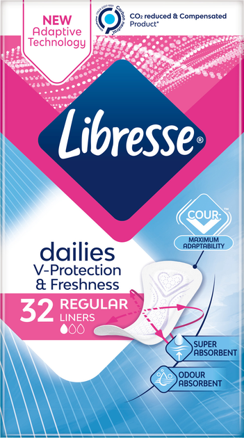 Щоденні прокладки Libresse Dailies Fresh Regular 32 шт (7310791255231) - зображення 2