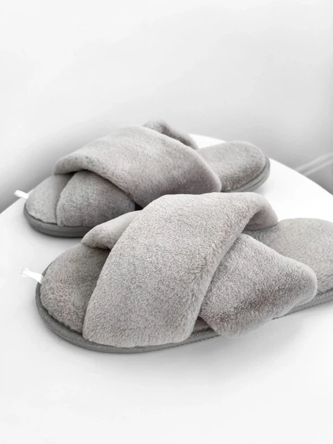 Женские домашние тапочки утепленные меховые с открытым носком Twins HS-Lux Шерстяные перекрестные 38/39 Серые (4820182024795) - Фото 11 Женские домашние тапочки утепленные меховые с открытым носком Twins HS-Lux Шерстяные перекрестные 38/39 Серые (4820182024795) - изображение 11