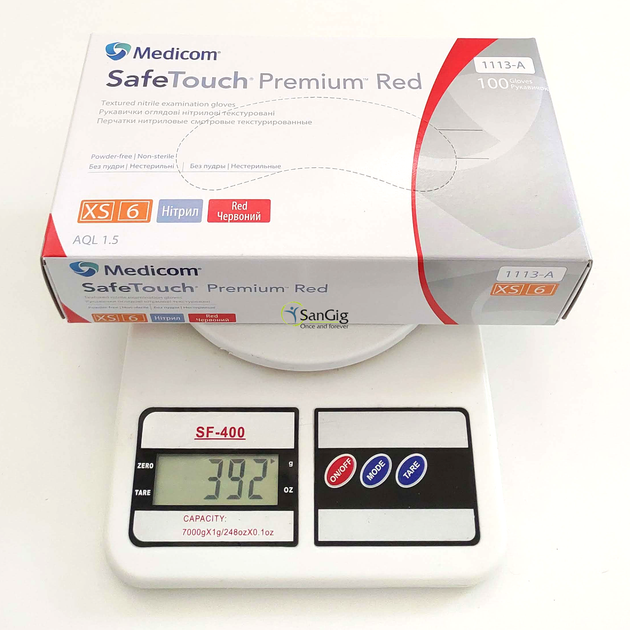 Нітрилові рукавички Medicom SafeTouch Advanced Red, щільність 4 г. - червоні (100 шт) XS (5-6) - зображення 2