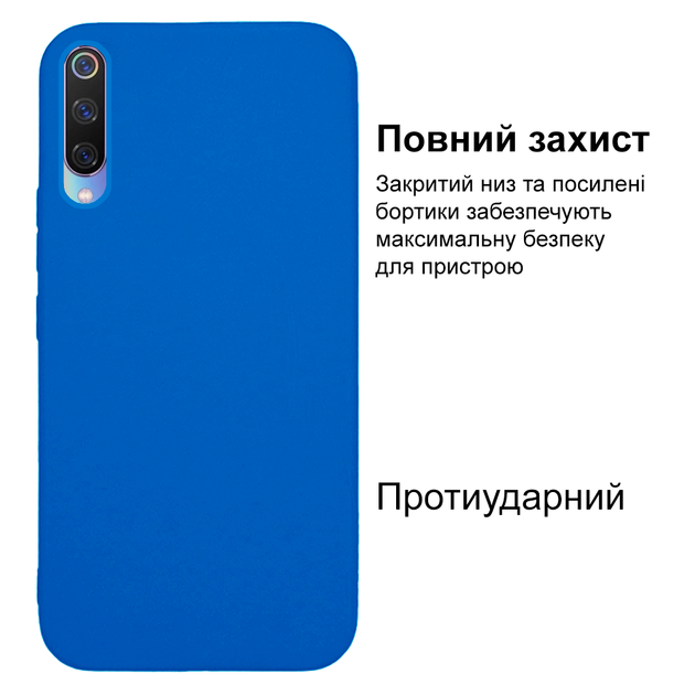 Чехол Silicone case Camera Protective для Xiaomi Mi 9 (16) синий Blue - изображение 2