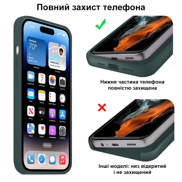 Чохол Kassel Silicone Full Case Protective для iPhone 13 Pro з мікрофіброю сірий Plasma Ash - Фото 6 Чохол Kassel Silicone Full Case Protective для iPhone 13 Pro з мікрофіброю сірий Plasma Ash - зображення 6