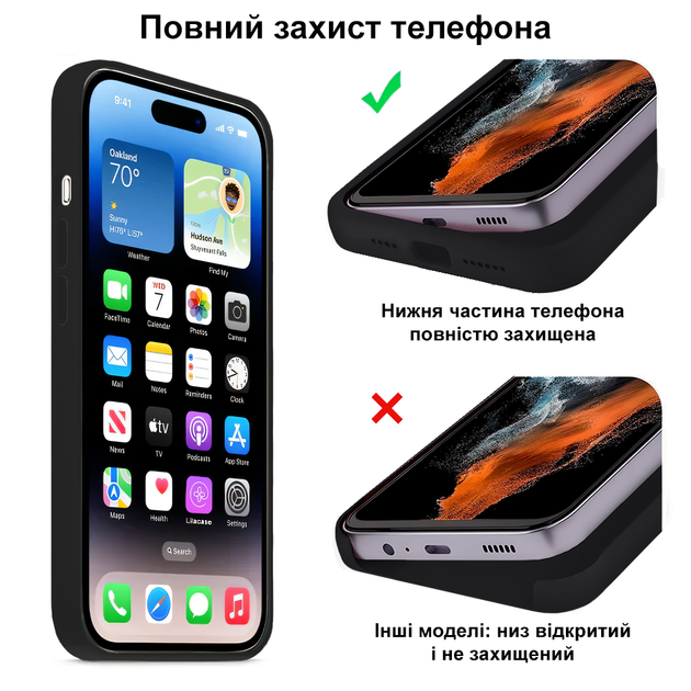 Чехол силиконовый противоударный с MagSafe для iPhone 16 Pro защита камеры усиленные борты черный SR-547 - изображение 4