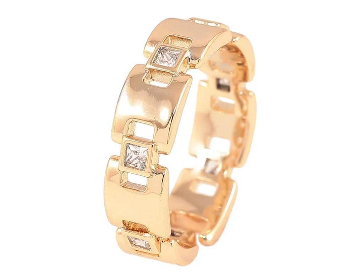 Каблучка XUPING Позолота 18K «Браслетні ланки з цирконієм» (257292) р.16-17 - изображение 2