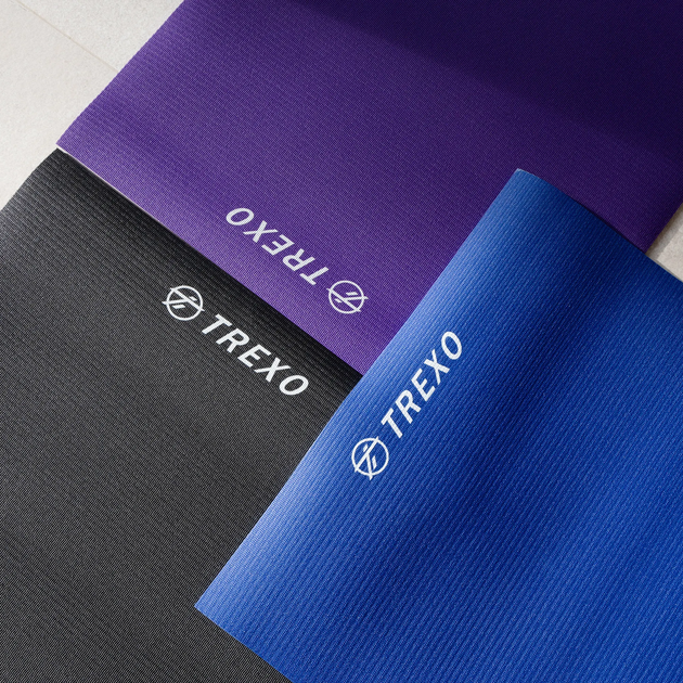 Килимок для йоги Trexo YM-P01N 6 мм Blue (5904823002287) - зображення 6