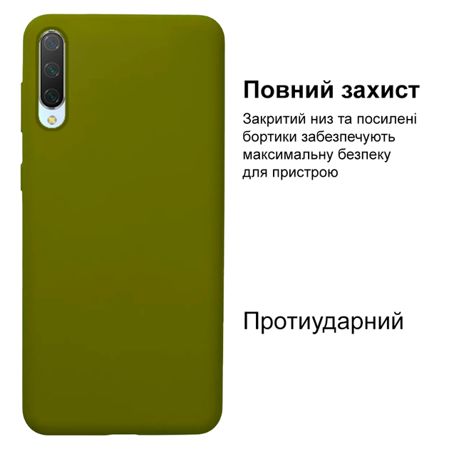 Чохол Silicone case Camera Protective Xiaomi Mi 9 Lite (25) хакі зелений Khaki - зображення 2