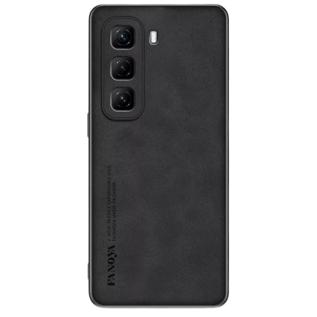 Шкіряний чохол - накладка Fanoya для Infinix Hot 50 4G black - Фото 1 Шкіряний чохол - накладка Fanoya для Infinix Hot 50 4G black - зображення 1