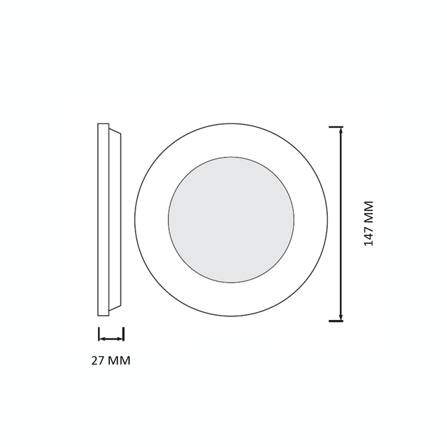 Вбудований LED світильник 12 W Horoz Electric круглий 3000K/4000K/6500K білий IP20 ALEXIS-12 3CCT - зображення 3