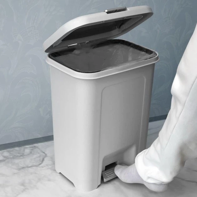 Мусорное ведро с крышкой и педалью MVM BIN-03 18L GRAY - изображение 4