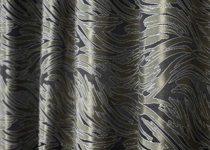 Комплект кооротких штор VR-Textil Жакард Magic № 1611ш Графітовий з бежевий 145х170 см 2 шт (35-0245) - зображення 6