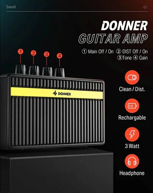 Гитарный набор Donner Music DST-152 Electric Guitar Kit Sunburst EC1415 - Фото 3 Гитарный набор Donner Music DST-152 Electric Guitar Kit Sunburst EC1415 - изображение 3
