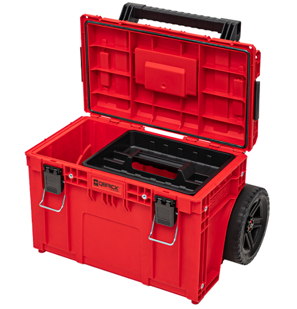 Ящик для инструментов Qbrick System PRIME Cart Red Ultra HD Custom 590x425x660 мм, модульный с телескопической ручкой и колесами - Фото 3 Ящик для инструментов Qbrick System PRIME Cart Red Ultra HD Custom 590x425x660 мм, модульный с телескопической ручкой и колесами - изображение 3