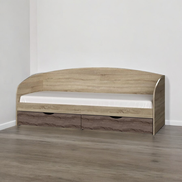 Кровать односпальная Tobi Sho COMFORT с ящиками для детской комнаты, 800х1900 мм Дуб сонома/Дуб трюфель - Фото 5 Кровать односпальная Tobi Sho COMFORT с ящиками для детской комнаты, 800х1900 мм Дуб сонома/Дуб трюфель - изображение 5