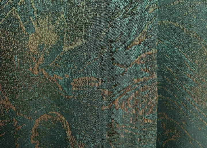 Комплект готових штор VR-Textil Жакард Fantasy № 1633ш Смарагдовий з золотистим 150х290 см 2 шт (33-0537) - зображення 8