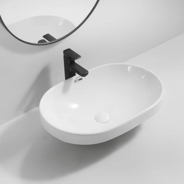 Раковина врізна на стільницю MIXXUS PREMIUM ELLIPSE-1601 600х400х190mm (перелив) (MP6569) - изображение 5