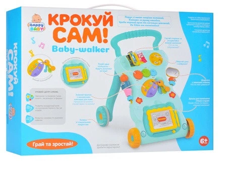 Детская каталка-ходунки с игровой панелью, музыкой, подсветкой HB 0017 AB Голубой - изображение 2