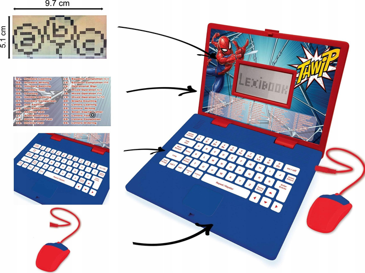 Laptop edukacyjny Lexibook Spiderman (3380743102207) - obraz 2