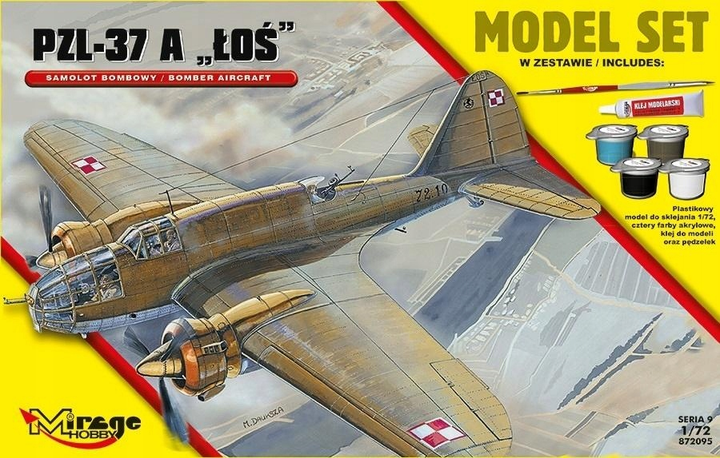 Збірна модель Mirage Hobby 872095 Літак-бомбардувальник PZL-37 A Łoś 1:72 (5901463872959) - зображення 1