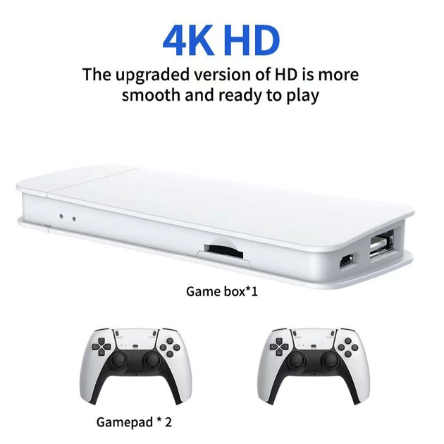 Десткая игровая консоль M15 4K 128GB 20000 игр + два беспроводных контроллера белая - изображение 3