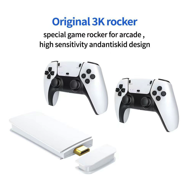 Десткая игровая консоль M15 4K 128GB 20000 игр + два беспроводных контроллера белая - изображение 4