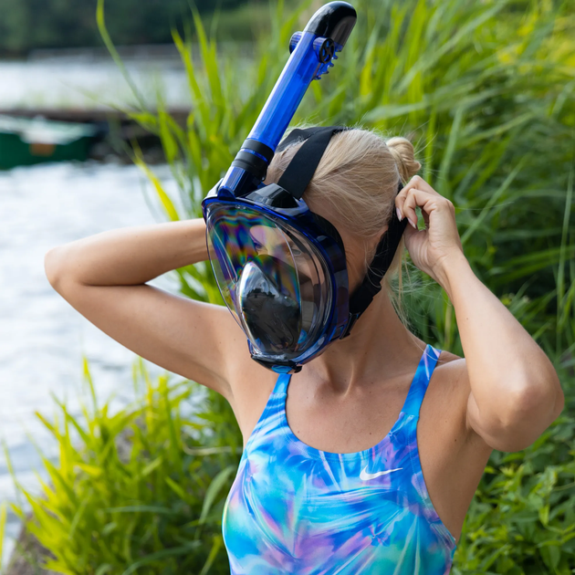Набір для снорклінгу Aquastic SMFK-01LN S/M Blue (5904823002652) - зображення 9