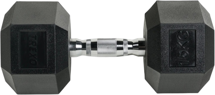 Hantel ogumowany Trexo Hex 15 kg (5904823007374) - obraz 4