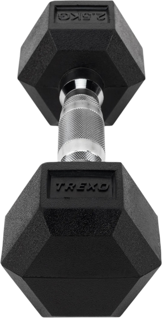 Гантель прогумована Trexo Hex 2.5 кг (5904823007411) - зображення 3