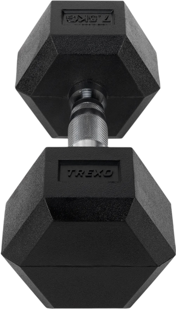 Гантель прогумована Trexo Hex 7.5 кг (5904823007398) - зображення 3