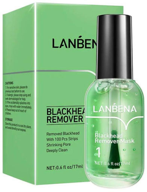 Жидкая маска Lanbena Blackhead Remover Mask NO.1 с растительными экстрактами 17 мл + 100 бумажных пластин (6970470536115) - изображение 2