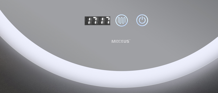 Зеркало Mixxus PLAIN MC10-80 с LED Touch, Anti-fog, димером, регулировкой яркости, часами (MI6932) - Фото 12 Зеркало Mixxus PLAIN MC10-80 с LED Touch, Anti-fog, димером, регулировкой яркости, часами (MI6932) - изображение 12