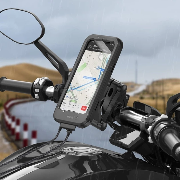 Держатель для телефона на велосипед, мопед, мотоцикл Hoco CA101 Rider 4.5-7" Black - Фото 2 Держатель для телефона на велосипед, мопед, мотоцикл Hoco CA101 Rider 4.5-7" Black - изображение 2