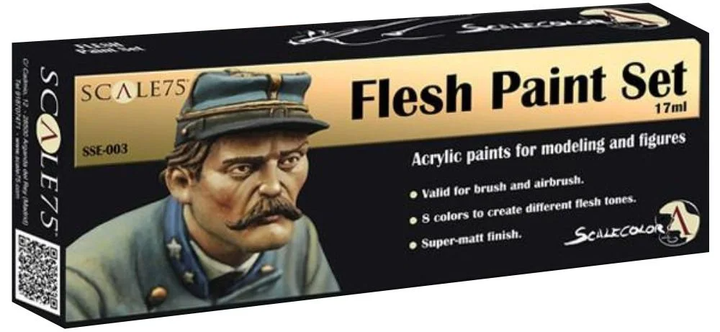 Zestaw farb akrylowych Scale75 Flesh Paint Set 8 odcieni (8412548222554) - obraz 1