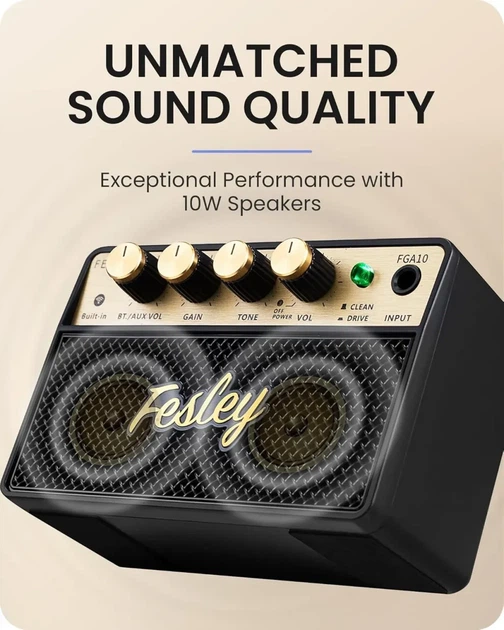Комбоусилитель для электрогитары Fesley FGA10, Bluetooth,10 ватт - изображение 6