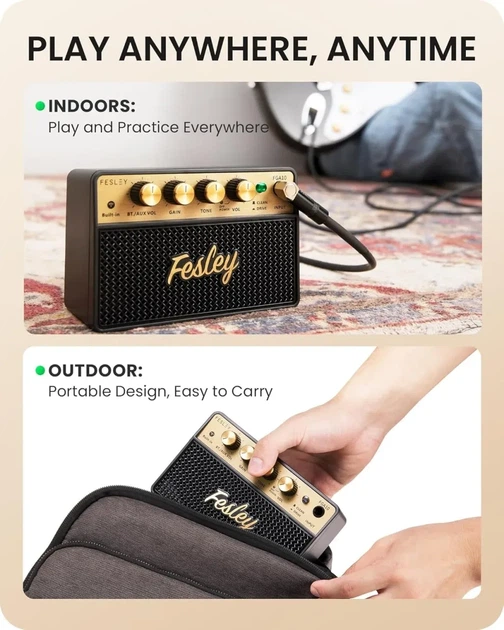 Комбоусилитель для электрогитары Fesley FGA10, Bluetooth,10 ватт - изображение 8