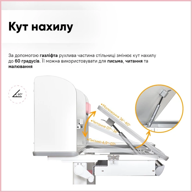 Дитячий стіл Mealux Vancouver Multicolor PN з полицею (BD-620 W/G MC + PN з полицею) - зображення 9