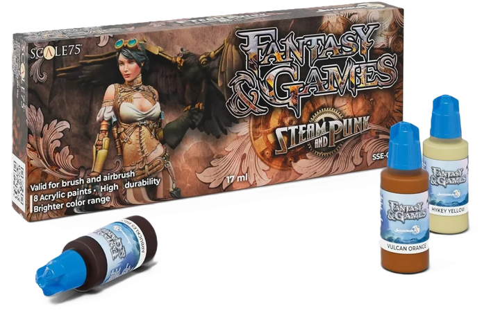 Zestaw farb akrylowych Scale75 Fantasy & Games Steam and Punk Paint Set 8 odcieni (8412548270807) - obraz 1