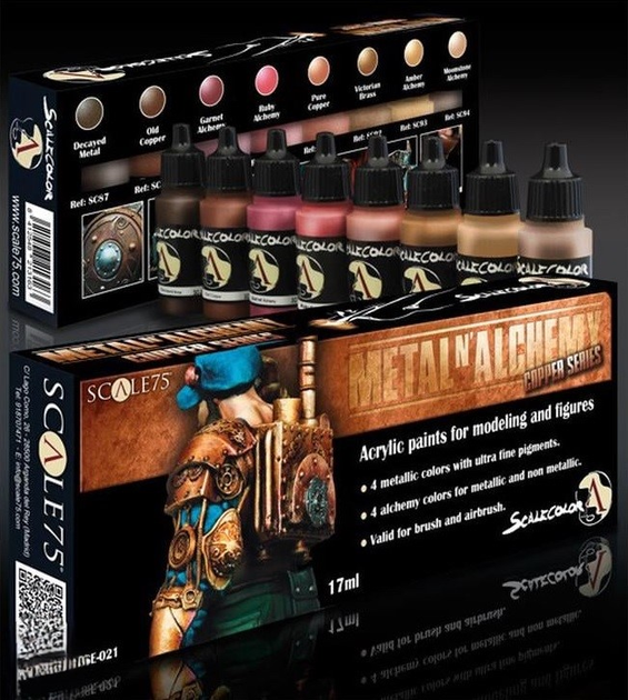 Zestaw farb akrylowych Scale75 Metal'n Alchemy Copper Paint Set 8 odcieni (8412548271545) - obraz 3