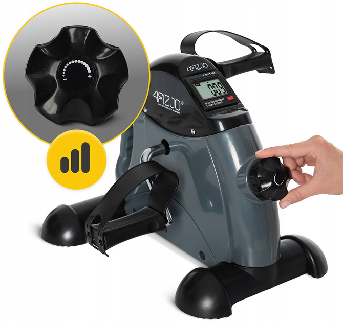 Міні велотренажер 4FIZJO Active 2 в 1 для рук та ніг Grey/Black (P-5905973401708) - зображення 3