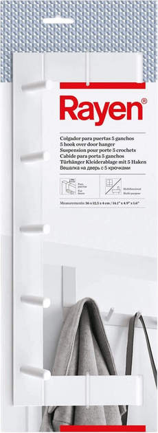 Wieszak na drzwi Rayen Biały 44 cm (8412955061845) - obraz 6