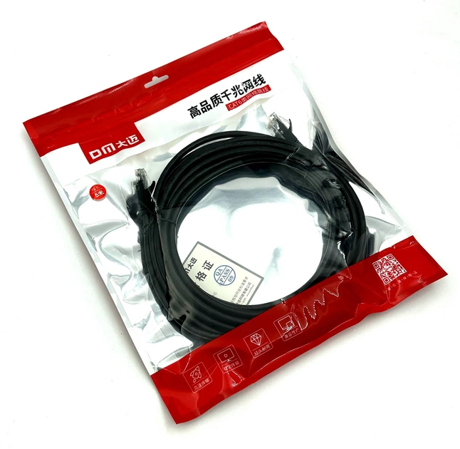 Кабель интернет патч-корд DM WL005 CAT6 1000MBPS Gigabit Ethernet 5M - Фото 3 Кабель интернет патч-корд DM WL005 CAT6 1000MBPS Gigabit Ethernet 5M - изображение 3