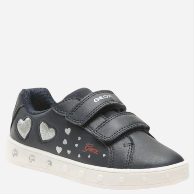 Sneakersy dziecięce dla dziewczynki świecące LED Geox J358WA054AS-C0673 29 Granatowe (8056206090033) - obraz 2