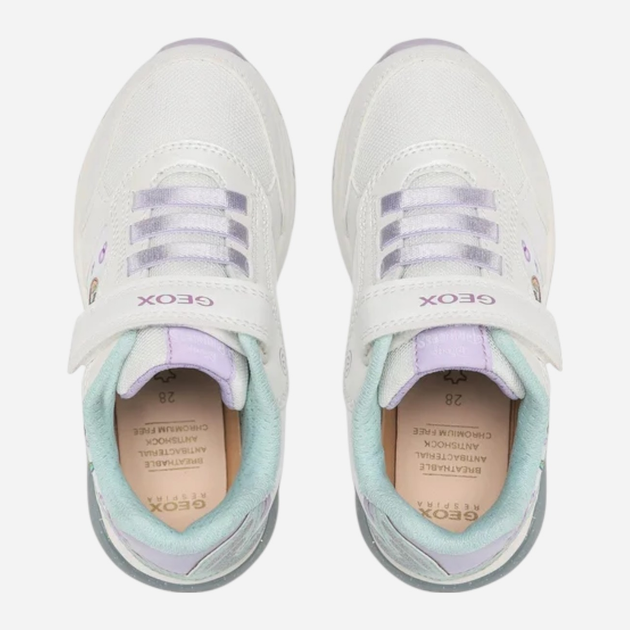 Buty sportowe dziecięce dla dziewczynki świecące LED Geox J358VA011BC-C0817 32 Białe (8056206089709) - obraz 4