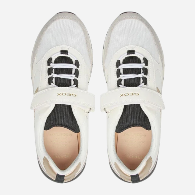Buty sportowe dziecięce dla dziewczynki na rzepy Geox J35GZA08514-C0404 29 Biały/Czarny (8056206078741) - obraz 4
