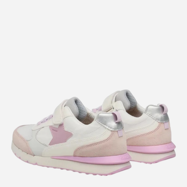 Buty sportowe dziecięce dla dziewczynki na rzepy Geox J35GZA08514-C0674 34 Biały/Różowy (8056206078918) - obraz 4