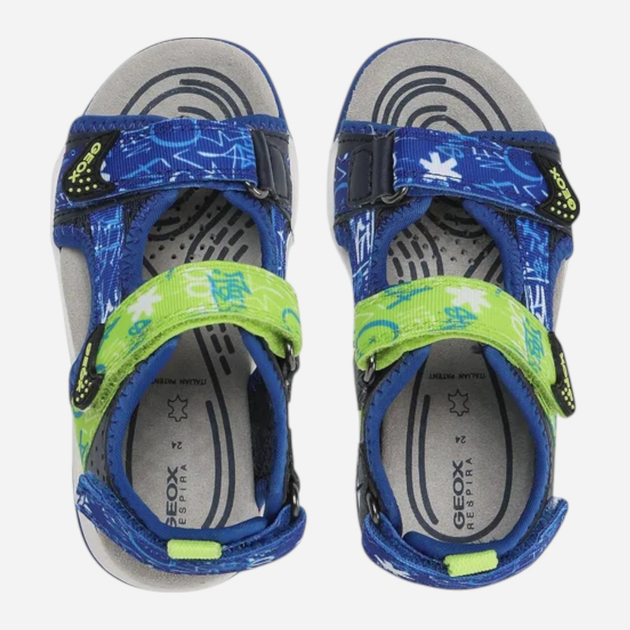 Підліткові сандалії для хлопчика Geox J350RB01454-C0749 35 Сині з салатовим (8056206083530) - зображення 5