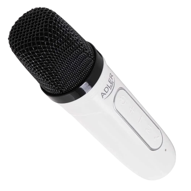 Głośnik przenośny Adler AD1199 Bluetooth/SD/USB/AUX z mikrofonem i funkcją karaoke White (5905575902382) - obraz 3
