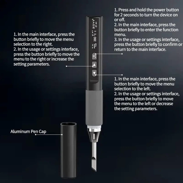 Паяльник Zoyi ZT-N1 USB Type-C 96W с одним жалом типа T12 – фото