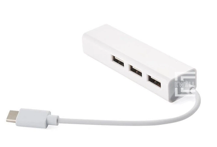 Концентратор-адаптер Ewell USB3.1 Type-C to RJ45 (10/100) / 3 port USB 2.0 (EW010) - зображення 2