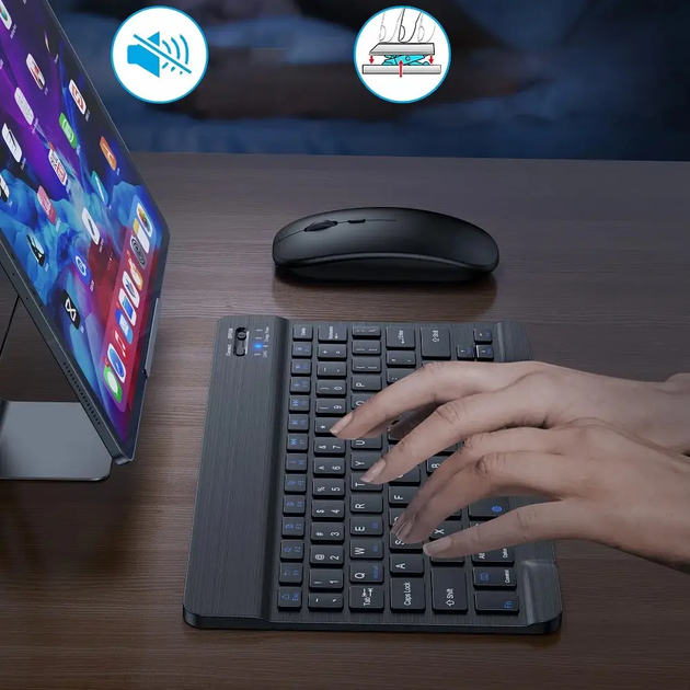 Клавіатура та мишка бездротові комплект, з USB / Акумуляторна Bluetooth BT Combo (L) - зображення 9