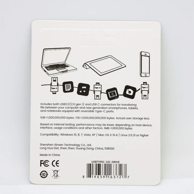 Флешка двостороння на 64GB, USB/Type-C/USB флешка для комп'ютера телефону (L) - зображення 9