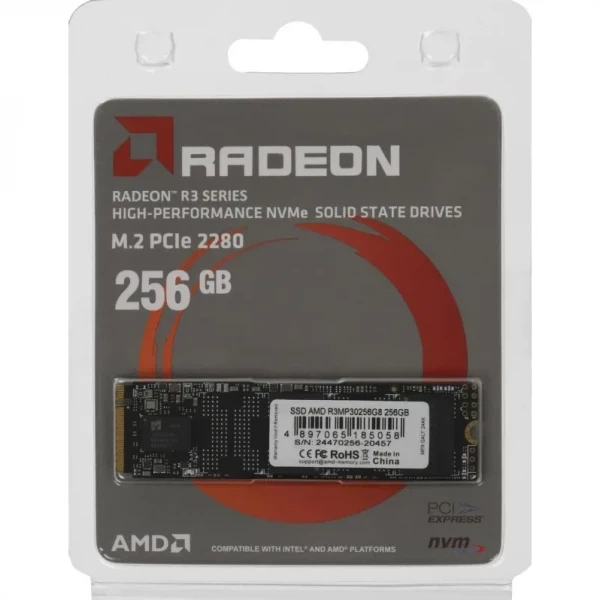 Твердотільний накопичувач ssd 256Gb, amd r3, pci-e 3.0 x4, m.2 2280, 3d tlc, 2000/1300 МБ/с (r3mp30256g8) - зображення 4